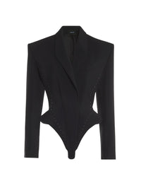 BLACK HOOK & EYE BODYSUIT JACKET