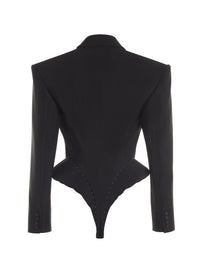 BLACK HOOK & EYE BODYSUIT JACKET