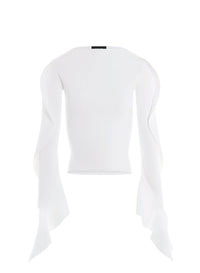 BLACK ASYMMETRIC KNITTED TOP