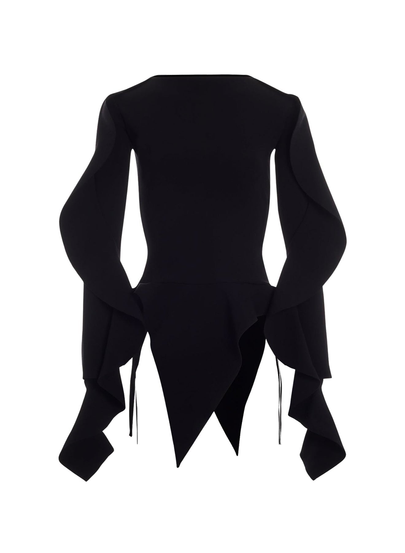 BLACK ASYMMETRIC KNITTED TOP