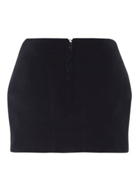 BLACK // black curvy structured mini skirt