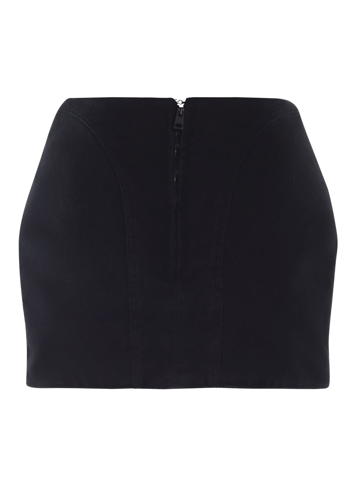 BLACK // black curvy structured mini skirt