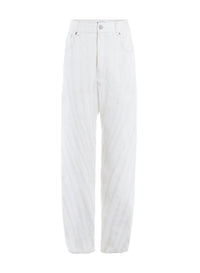 WHITE SPIRAL BAGGY JEANS