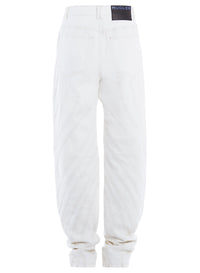WHITE SPIRAL BAGGY JEANS