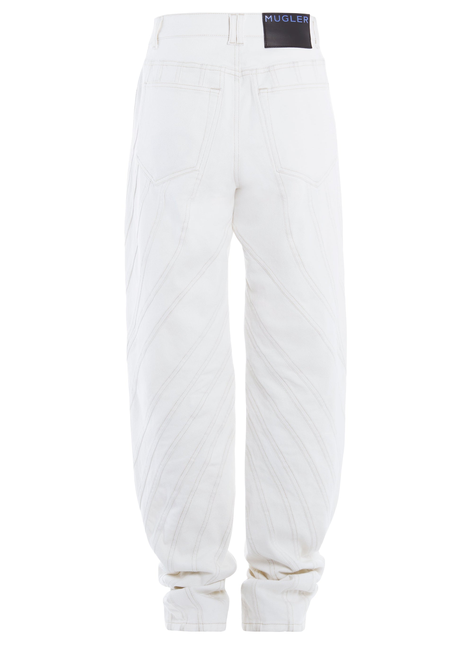 WHITE SPIRAL BAGGY JEANS