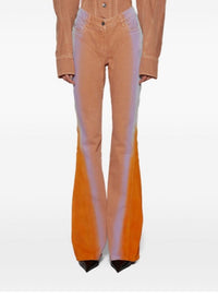 TAN/ ORANGE BLUE LILAC // tan gradient-effect flared jeans