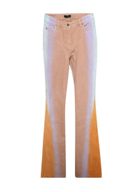 TAN/ ORANGE BLUE LILAC // tan gradient-effect flared jeans