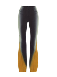 TAN GRADIENT-EFFECT FLARED JEANS