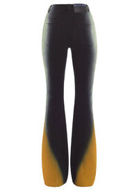 TAN GRADIENT-EFFECT FLARED JEANS