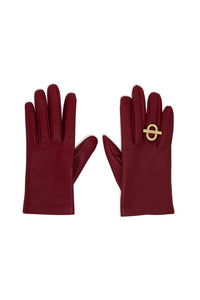 Gants effet bague en cuir - Ruby Red