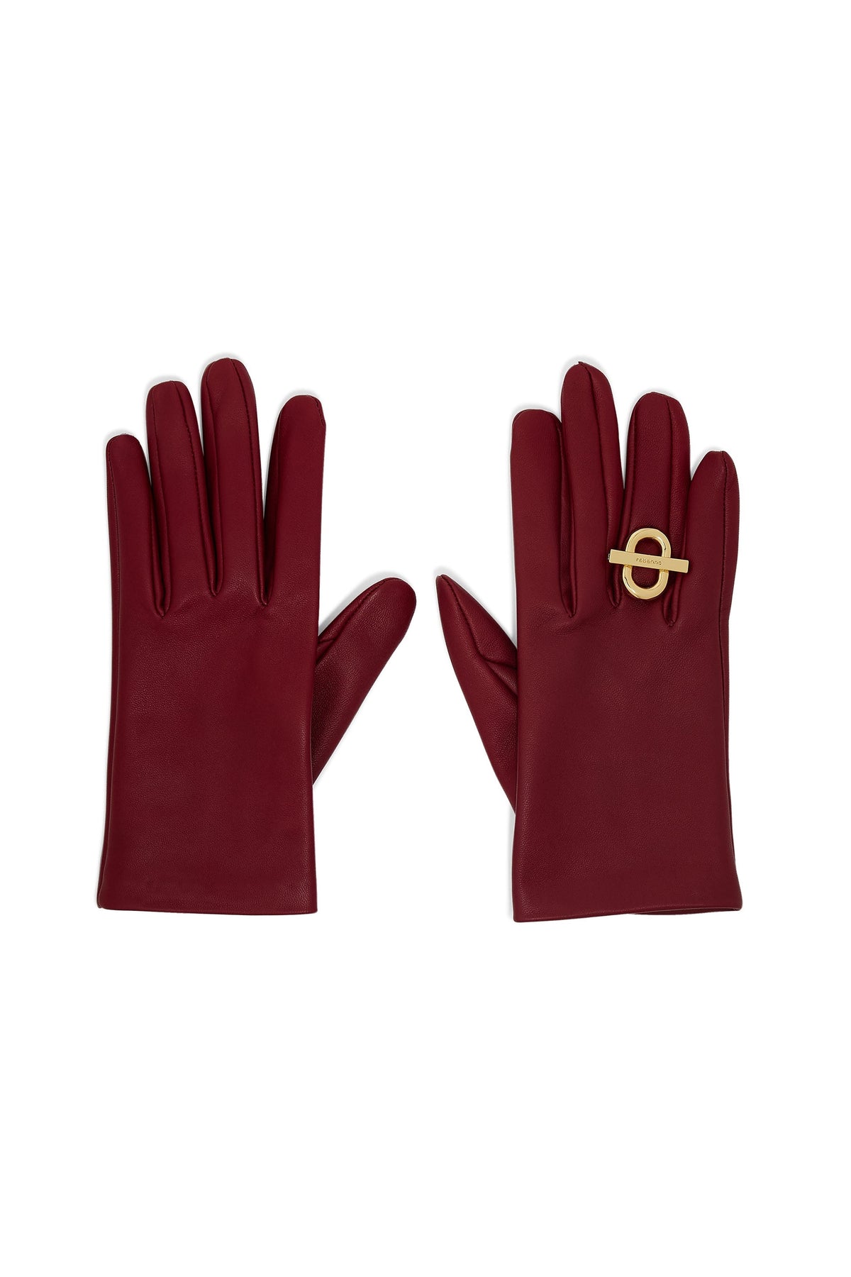 Gants effet bague en cuir - Ruby Red