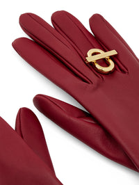 Gants effet bague en cuir - Ruby Red