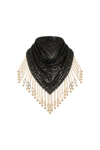 Foulard à franges - Black & Gold