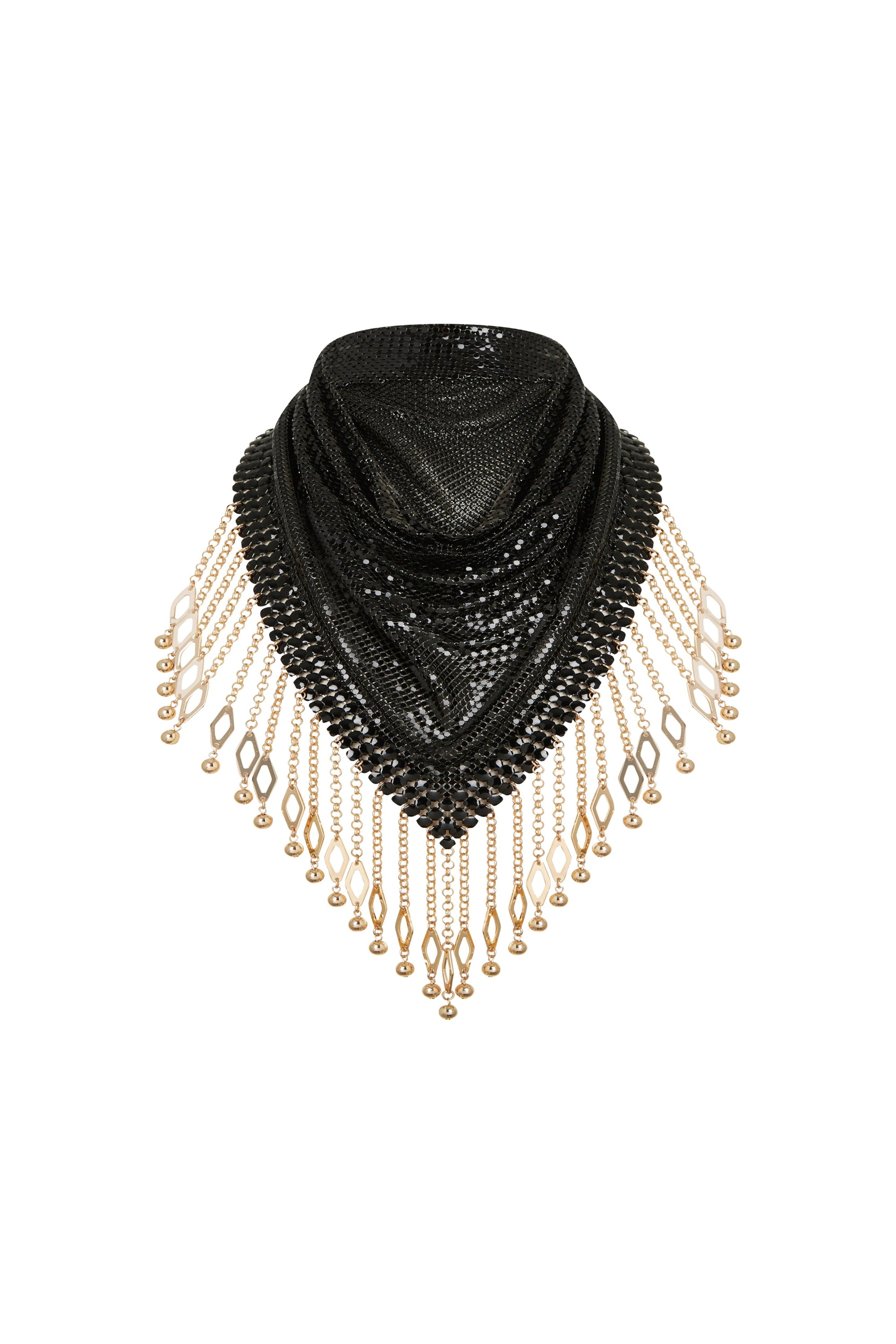 Foulard à franges - Black & Gold