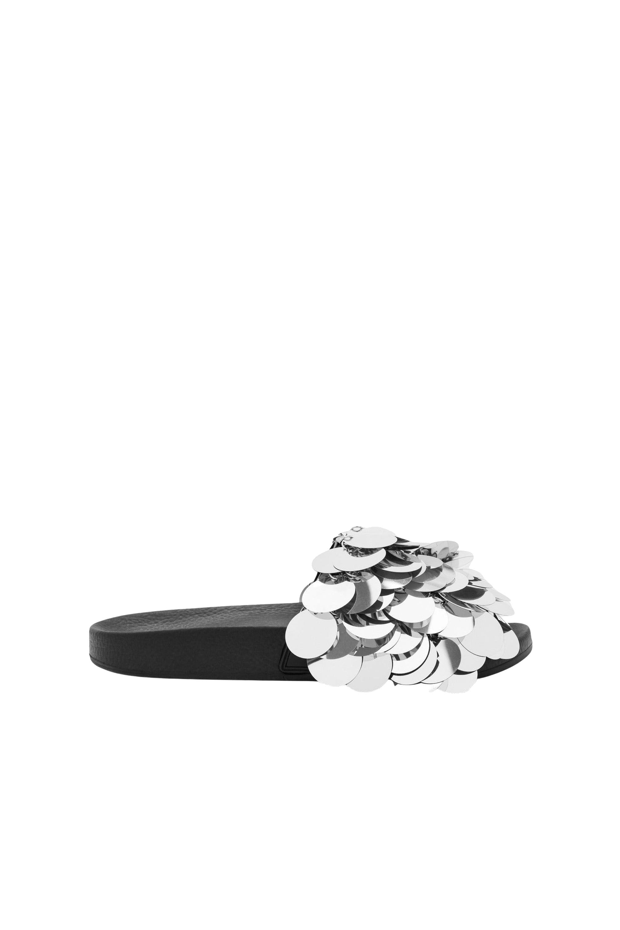 Sequinned mules - Silver