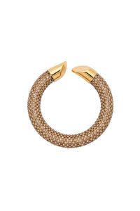 Jonc orné de strass en laiton - Gold & Topaz
