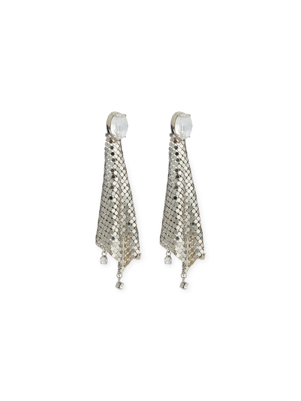 Boucles d'oreilles en cotte de maille avec cristaux - Silver & Crystal