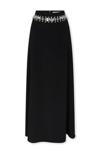 Jupe longue avec ceinture - Black