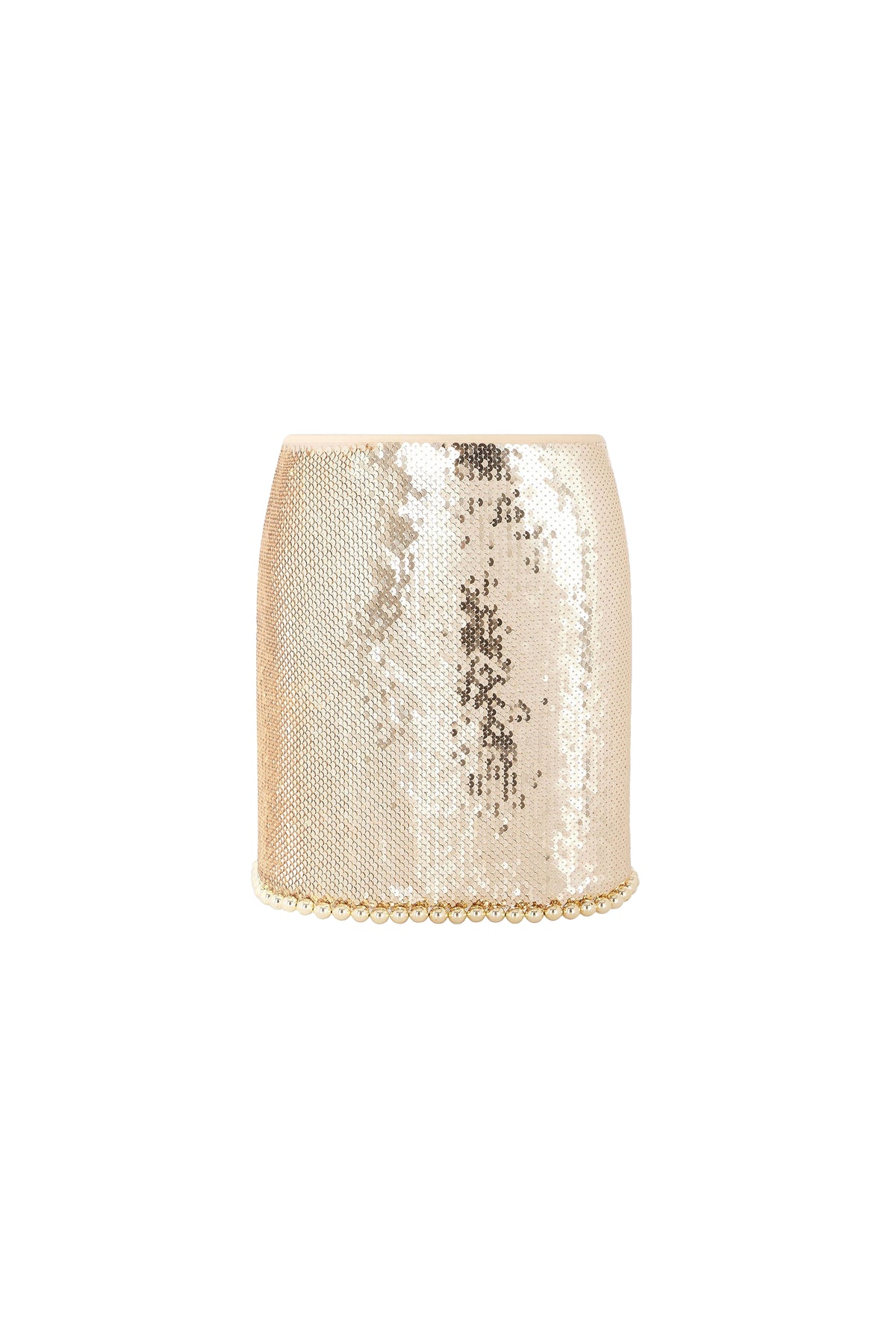Jupe mi-longue à sequins - New Light Gold