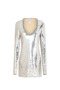Sequin short dress - Silver