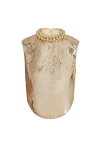Sequin crop top - New Light Gold