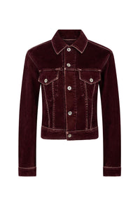 Veste courte en velours - Bordeaux