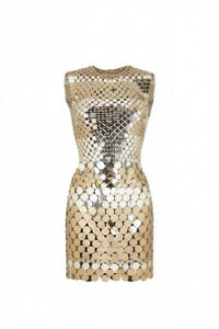 Metallic short dress - Antic Gold