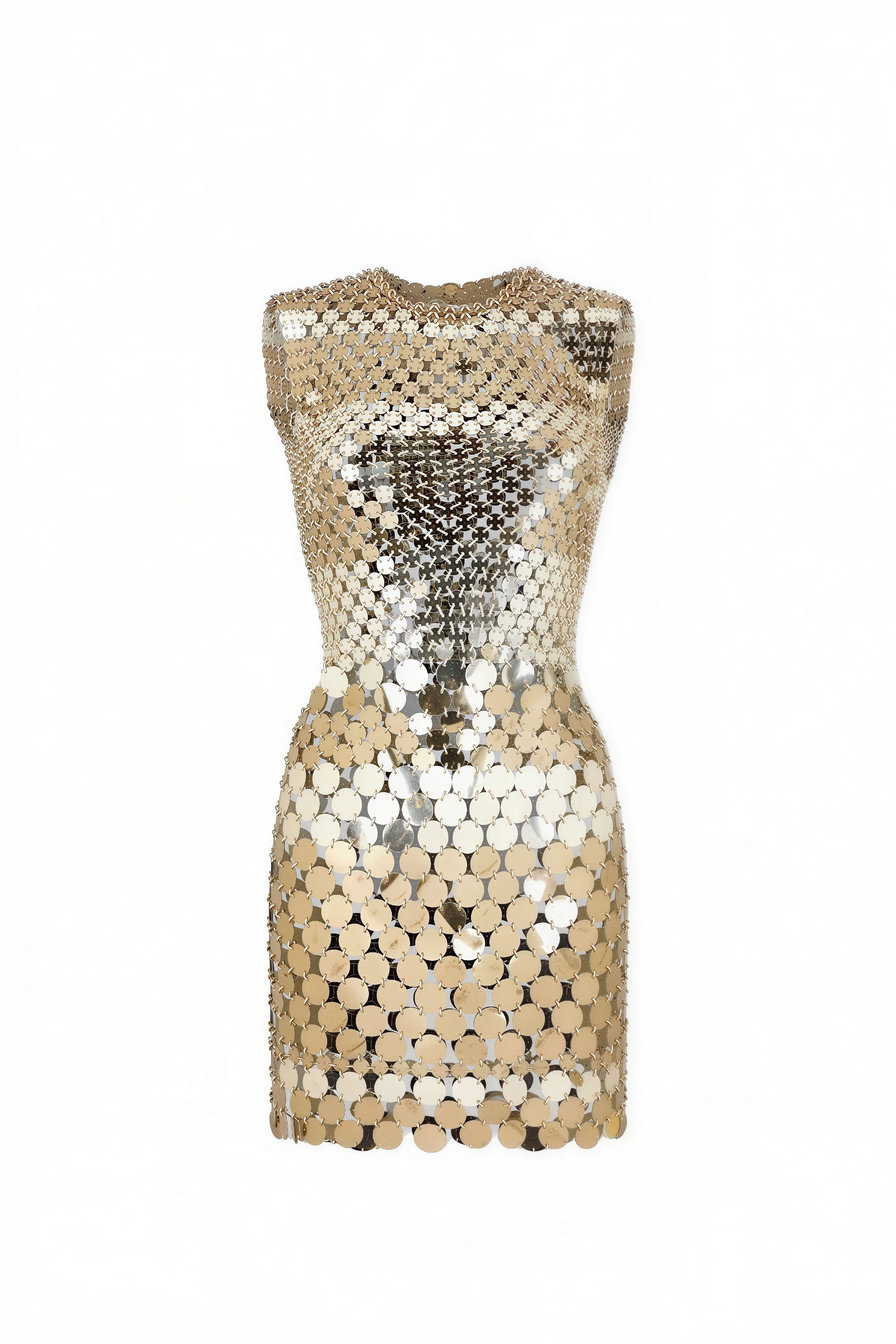 Metallic short dress - Antic Gold