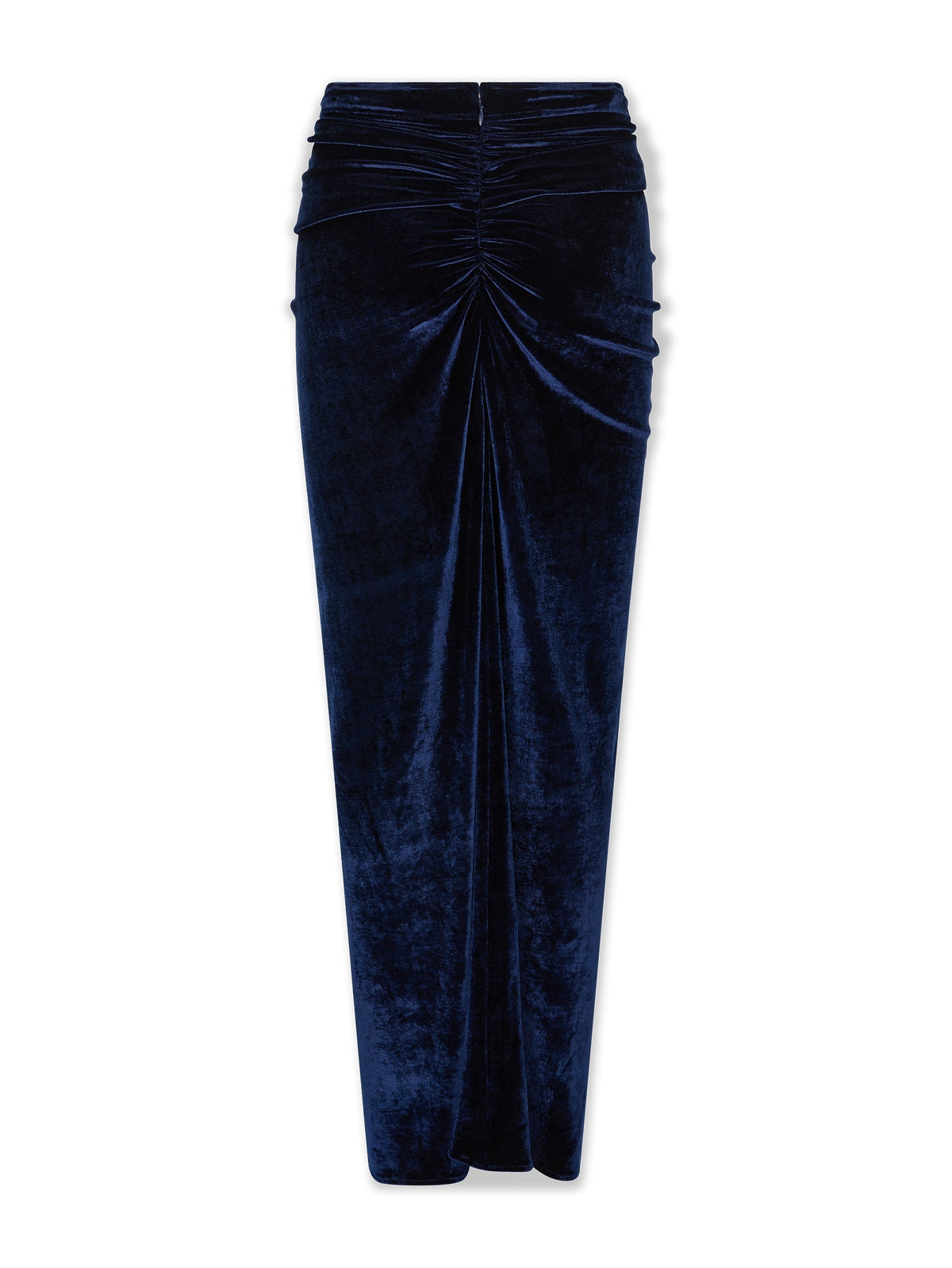 Jupe longue drapée en velours - Navy Poseidon