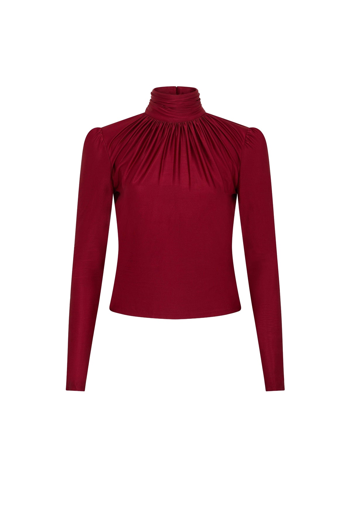 Blouse col roulé drapé - Ruby Red