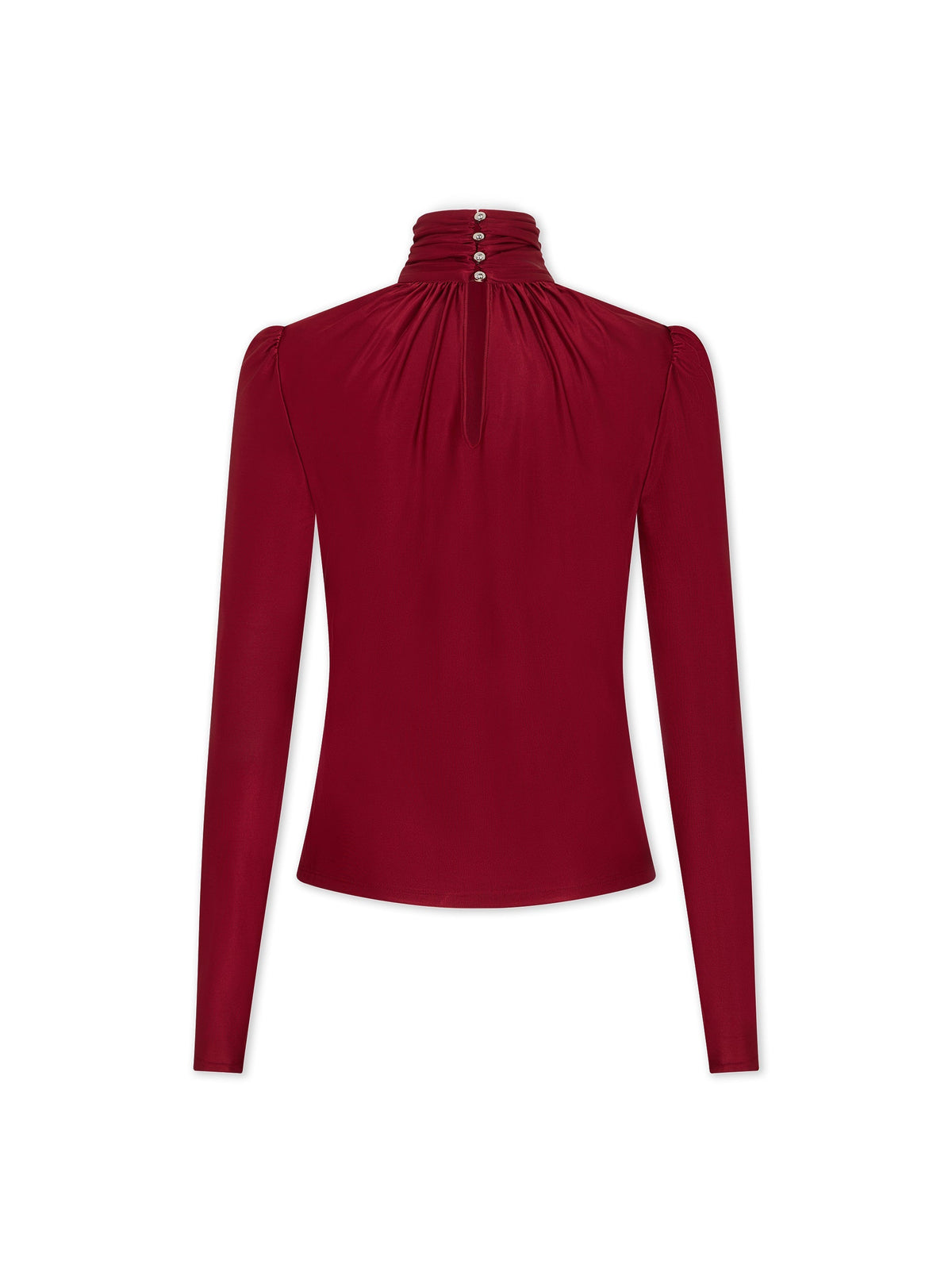 Blouse col roulé drapé - Ruby Red