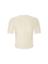 T-shirt drapé à ornements effet miroir - Creme Anglaise