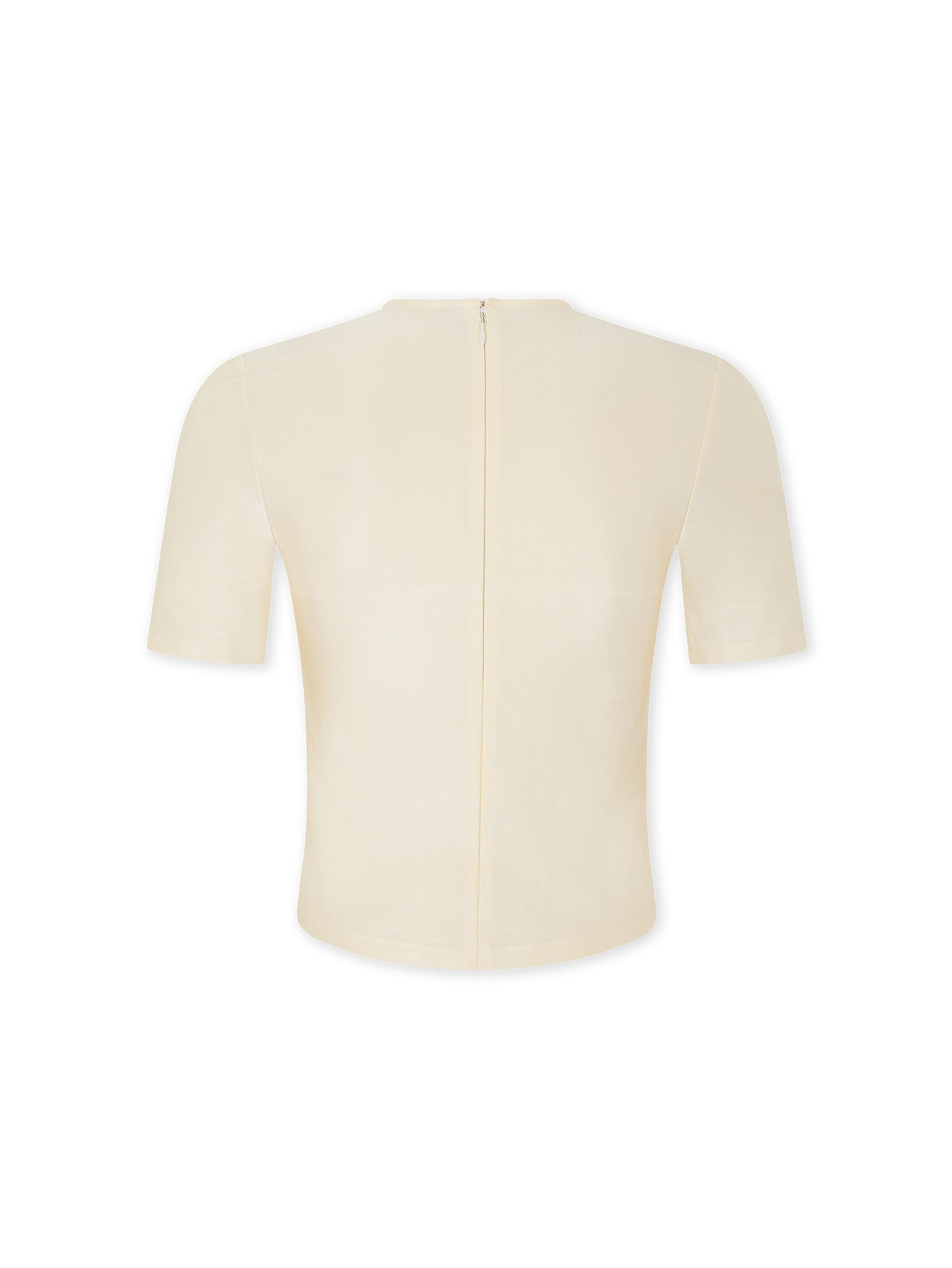 T-shirt drapé à ornements effet miroir - Creme Anglaise