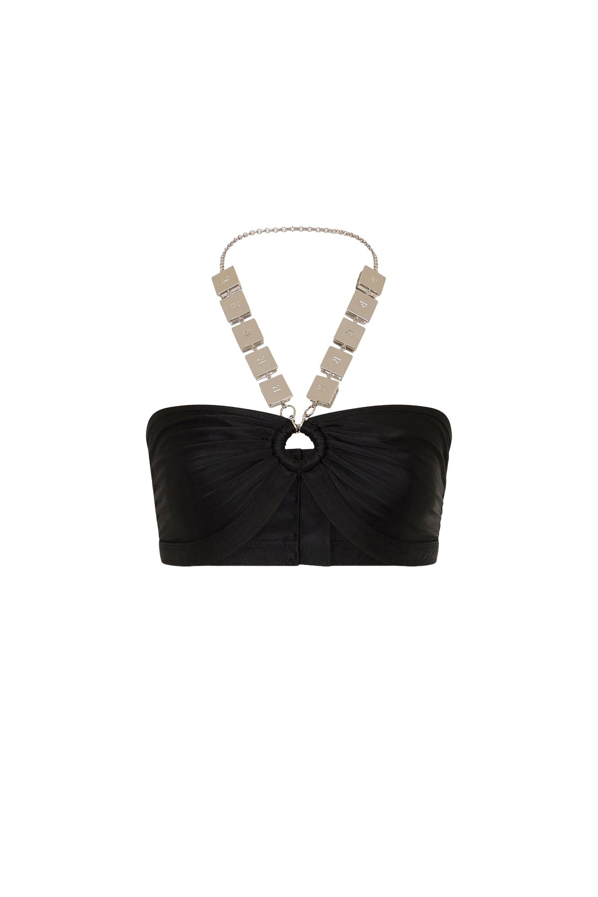 Brassière drapée à ornements - Black