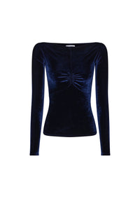 Top à manches longues en velours - Navy Poseidon