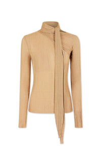 Pull à col cravate - Light Gold