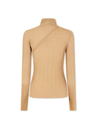 Pull à col cravate - Light Gold