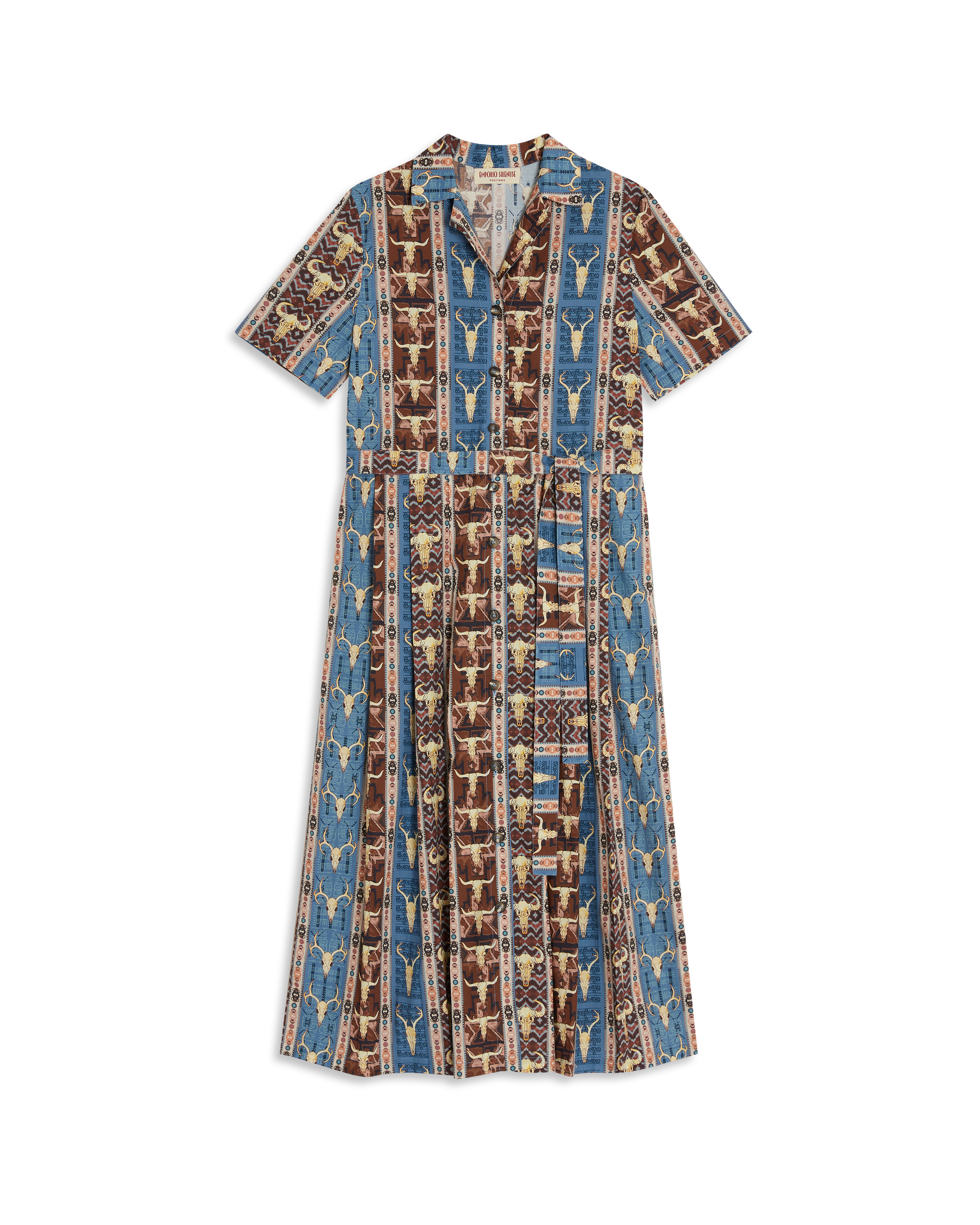 Button midi dress - Brown