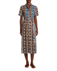 Button midi dress - Brown