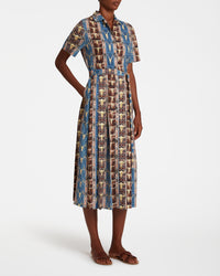 Button midi dress - Brown