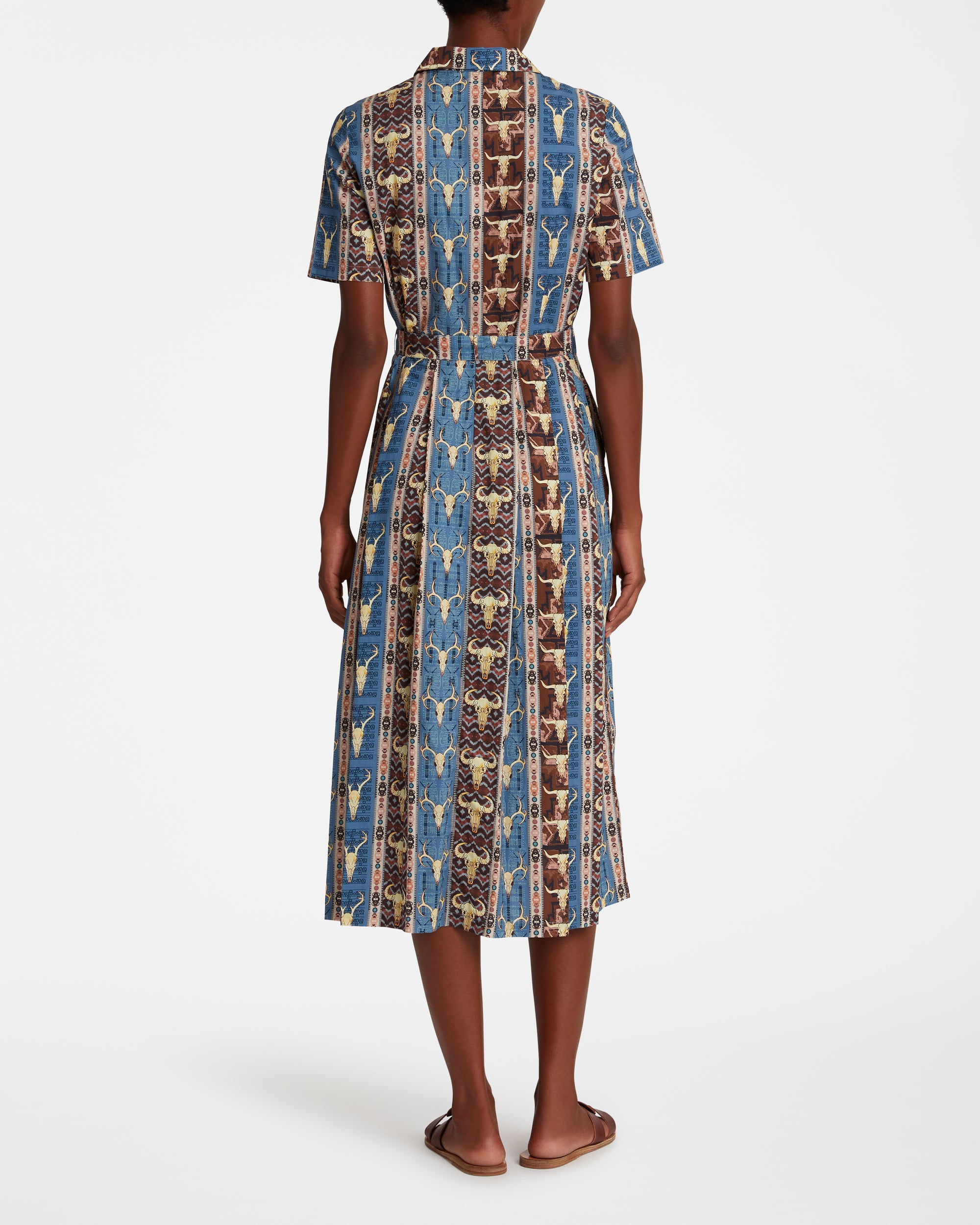 Button midi dress - Brown