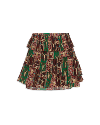 Printed short skirt - Red & Green