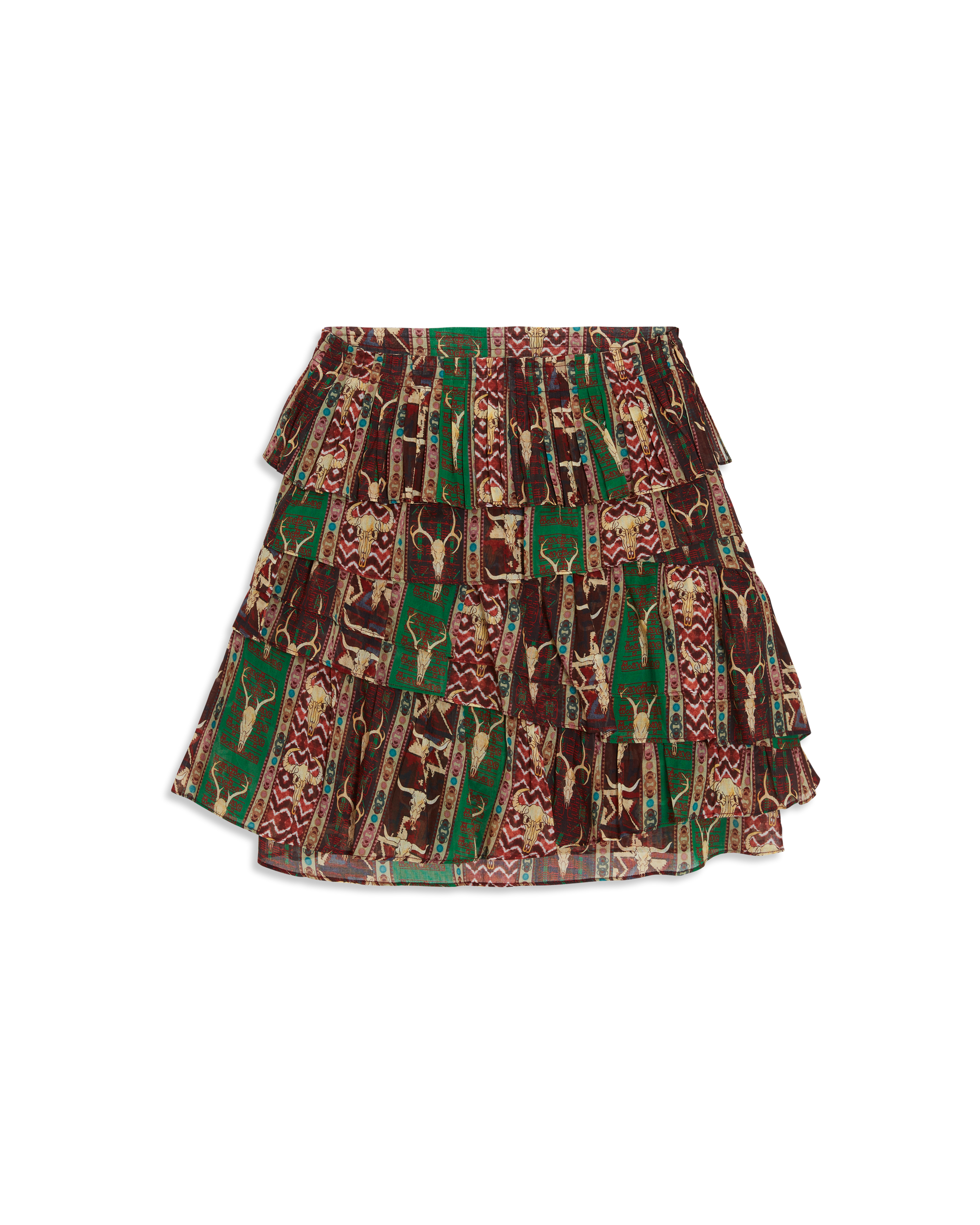 Printed short skirt - Red & Green
