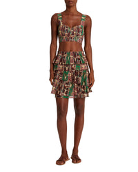 Printed short skirt - Red & Green