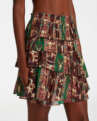 Printed short skirt - Red & Green