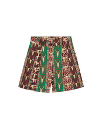Beatrice print shorts - Red & Green