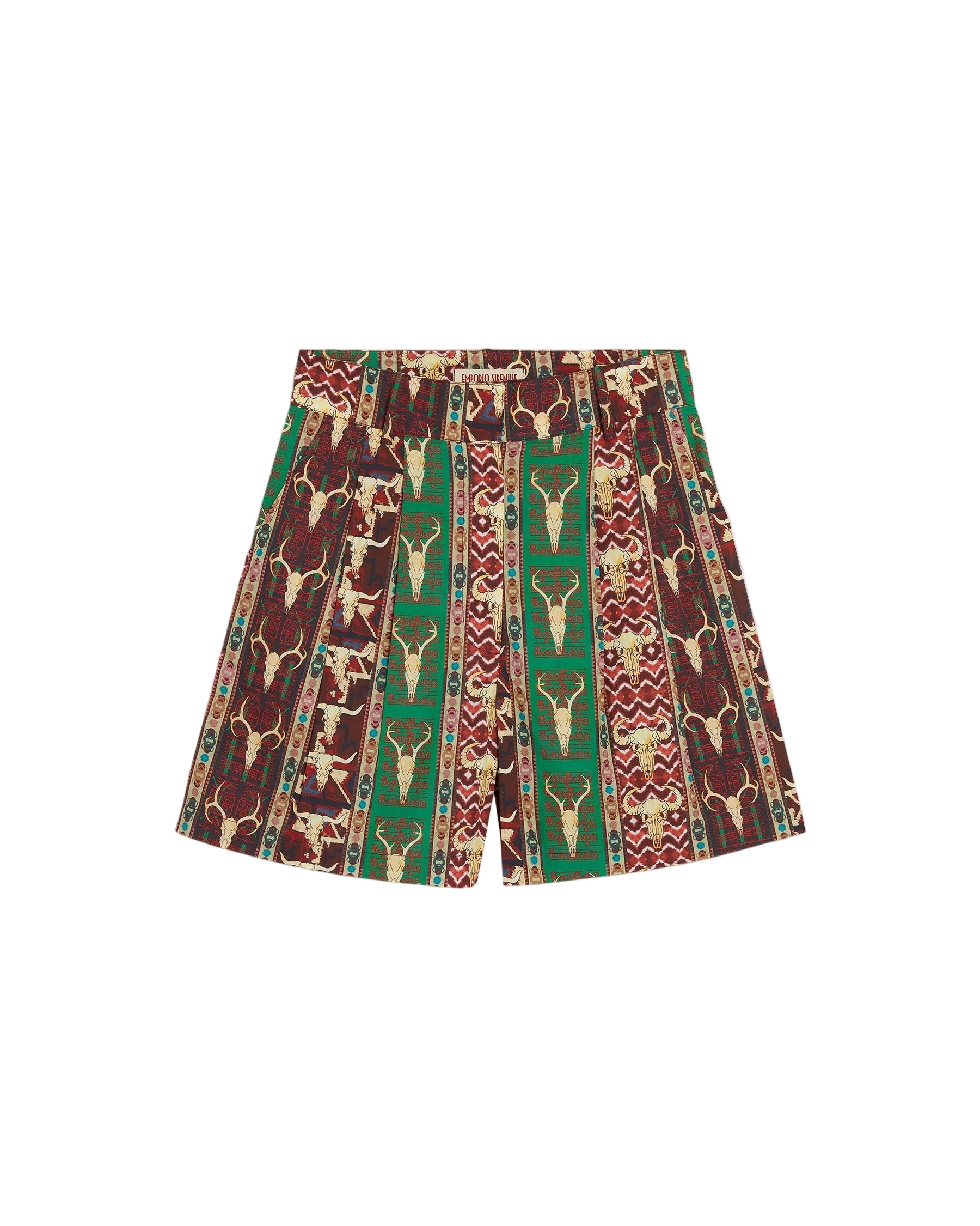 Beatrice print shorts - Red & Green