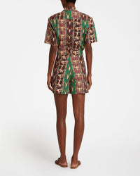 Beatrice print shorts - Red & Green