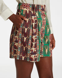 Beatrice print shorts - Red & Green