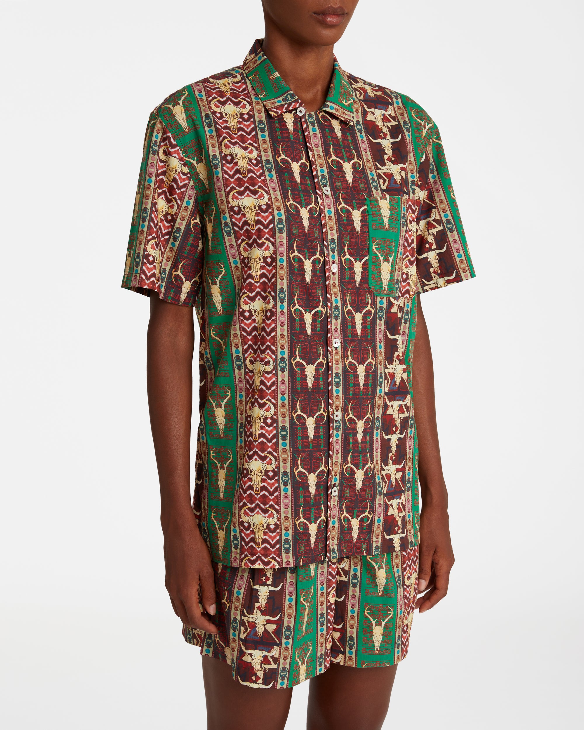 Chemise à manches courtes - Red & Green